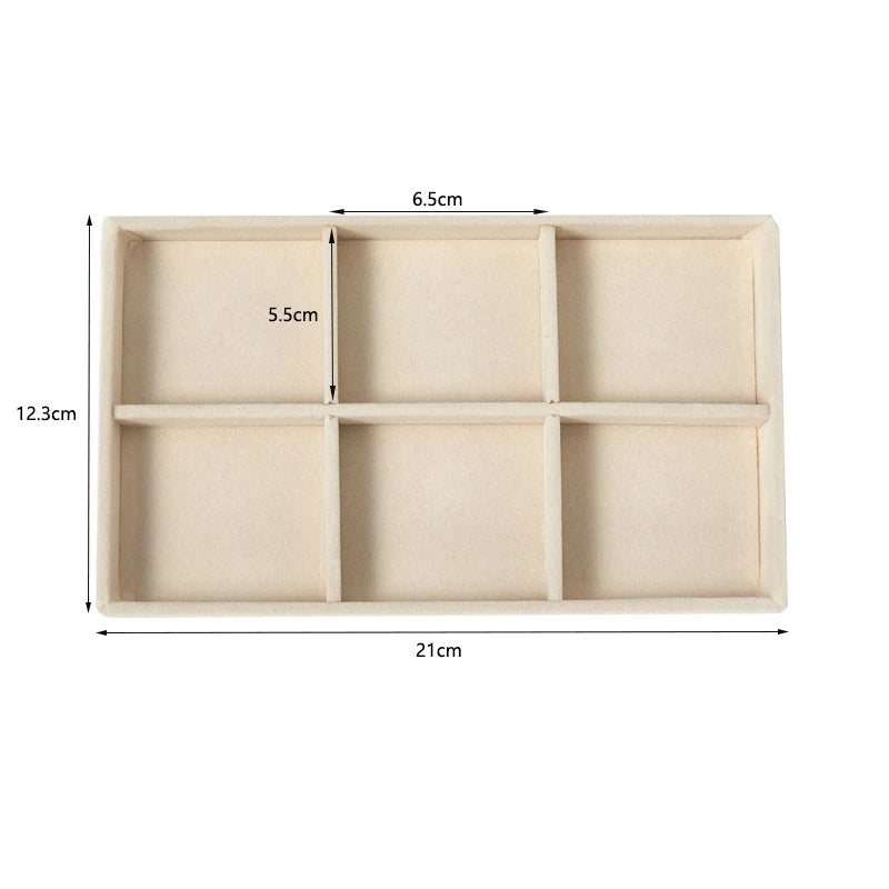 Velvet Jewelry Display Tray Exquisite Jewellery Holder Portable Ring Earrings Necklace Organizer Storage Box Organizator Trays