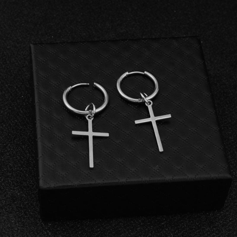 Cross stud earrings