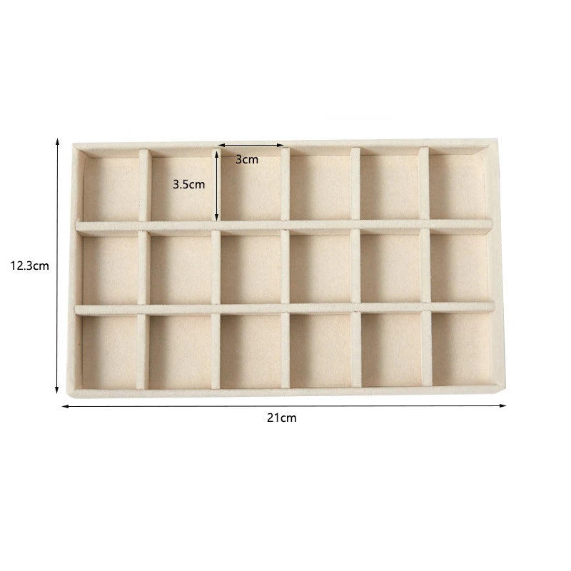 Velvet Jewelry Display Tray Exquisite Jewellery Holder Portable Ring Earrings Necklace Organizer Storage Box Organizator Trays