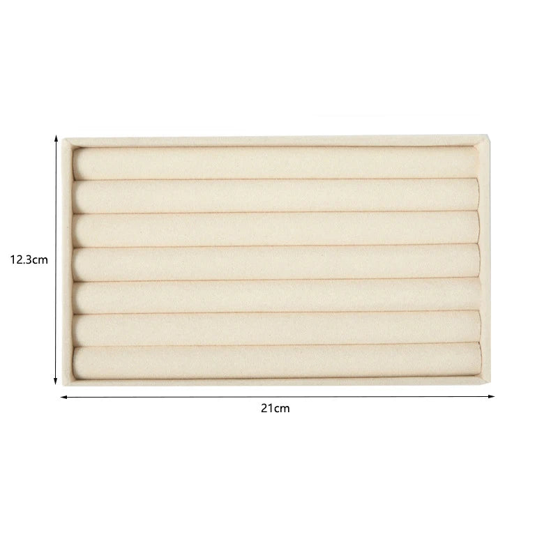 Velvet Jewelry Display Tray Exquisite Jewellery Holder Portable Ring Earrings Necklace Organizer Storage Box Organizator Trays