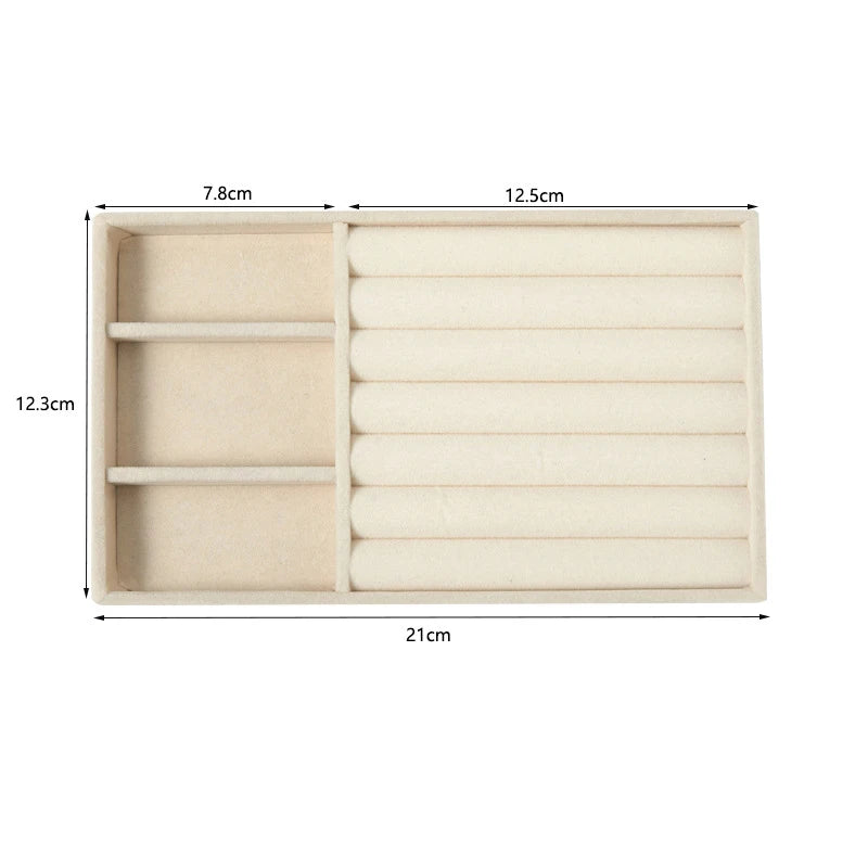 Velvet Jewelry Display Tray Exquisite Jewellery Holder Portable Ring Earrings Necklace Organizer Storage Box Organizator Trays