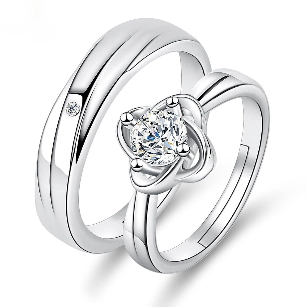 Moissanite Engagement Couple Couple Rings