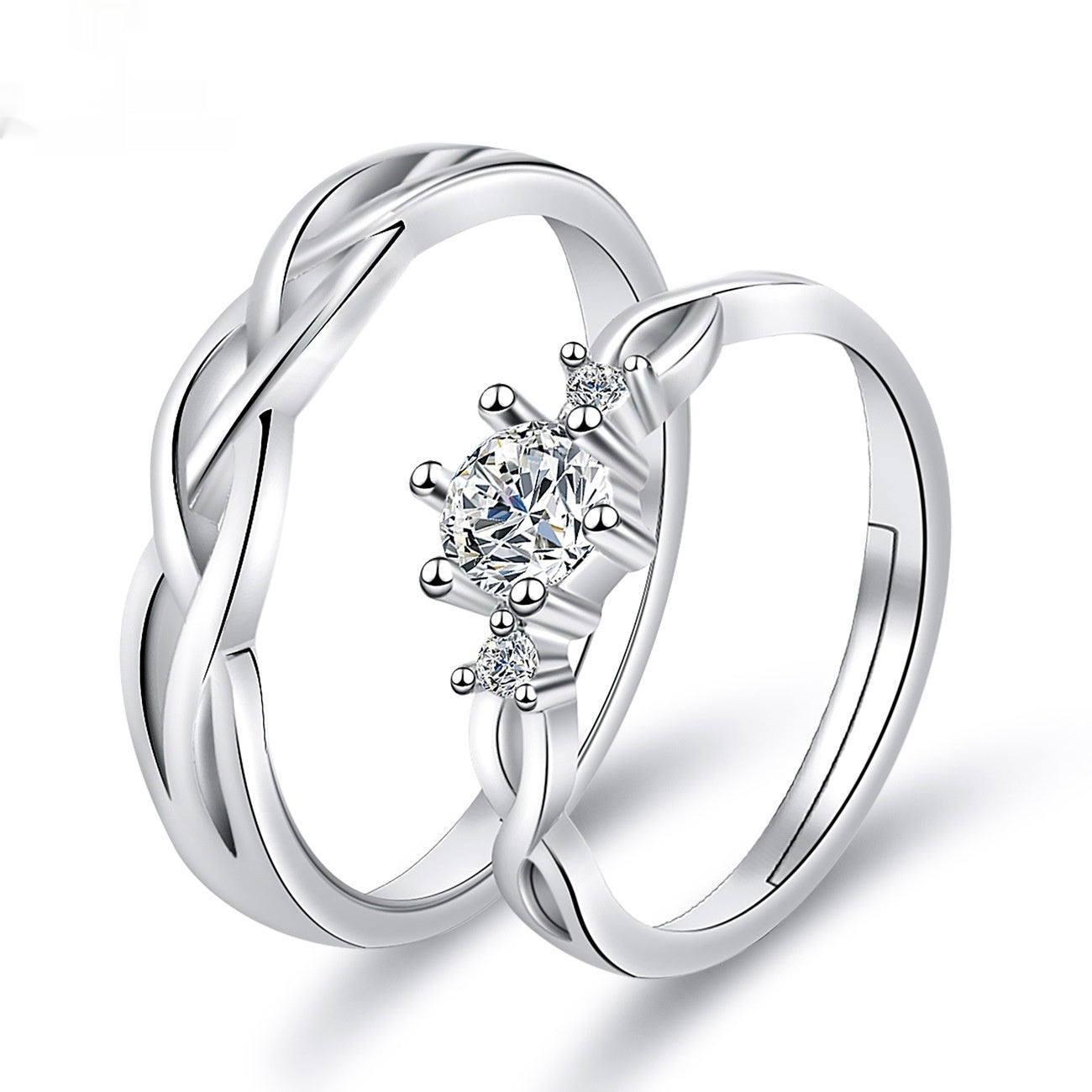 Moissanite Engagement Couple Couple Rings